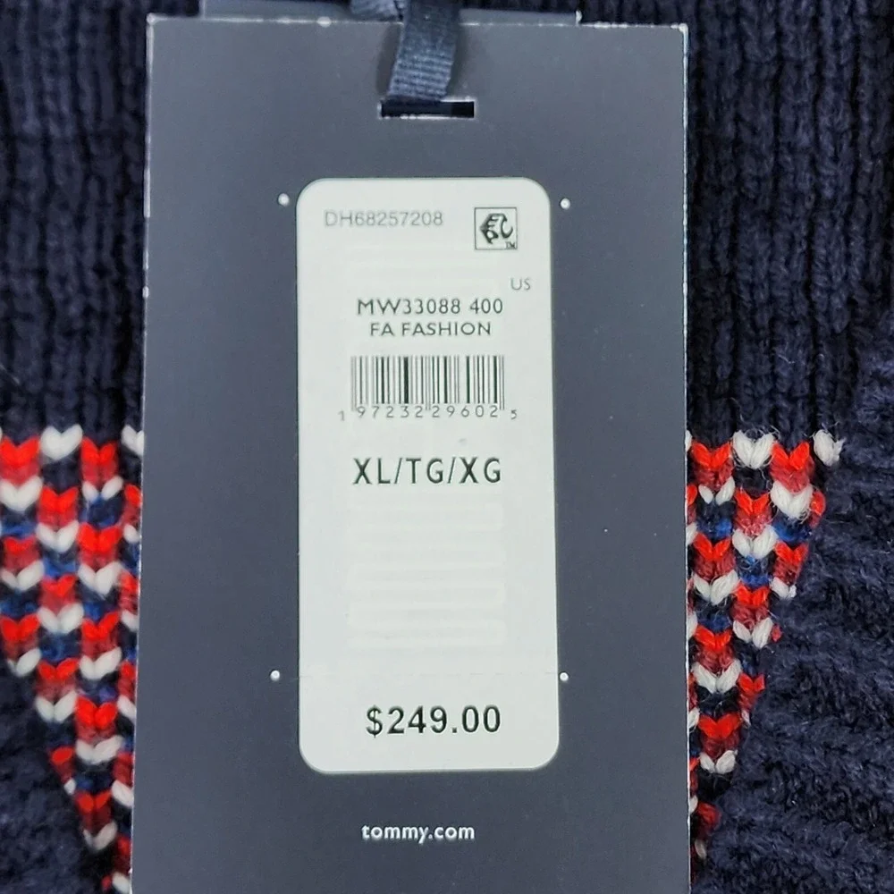 Tommy Hilfiger Ombre Textured Cardigan‎ Varsity Sweater Mens XL Multicolor Heavy